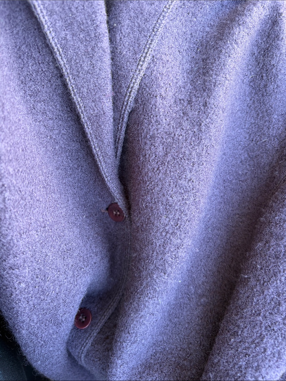 Eileen Fisher 100% Wool Long Cardigan Coatigan Jacket Purple Size M
